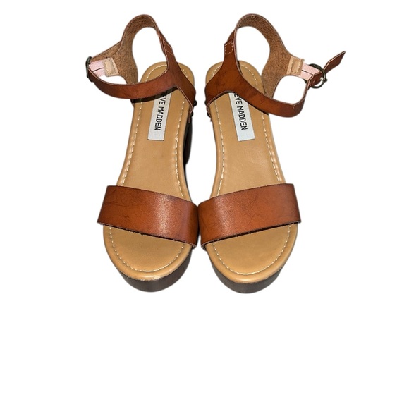 Steve Madden Tan Platform Sandals Size 7 - Picture 1 of 8